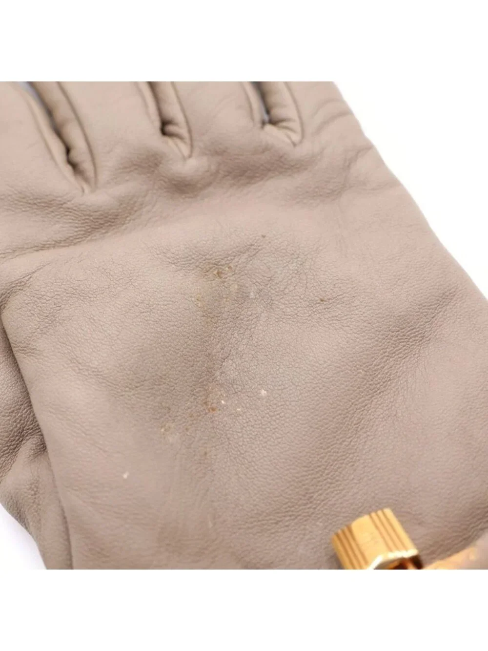 Hermes Kelly Glove Lambskin Mink Gold Beige Gloves